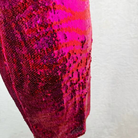 NWT Zara Womens Striped Sequin Dress Pink Red Mini Blogger Fave Cocktail Size S - Picture 9 of 16